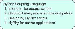 HyPhy Scripting Language   1. Interface, language, syntax   2. Standard analyses; workflow integration
   3. Designing HyPhy scripts
   4. HyPhy for server applications